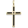 Anhänger Kreuz mit Onyx schwarz 47x24,5mm 585 Gold Gelbgold glänzend schlicht