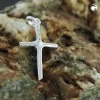 Anhänger Kreuz mit Zirkonia 20x6mm matt-glänzend aus 925 Silber