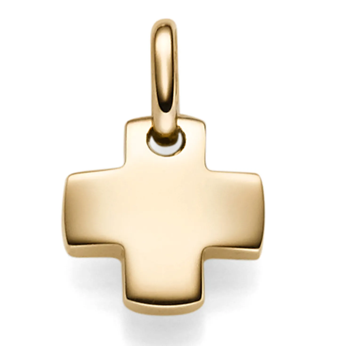 Anhänger Kreuz symmetrisch 10,5x15,5mm aus 585 Gold Gelbgold flach massiv Unisex