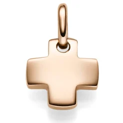 Anhänger Kreuz symmetrisch 10,5x15,5mm aus 585 Gold Rotgold flach massiv Unisex