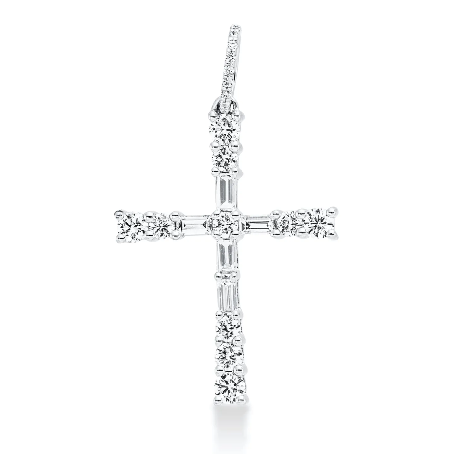 Anhänger Kreuz 750 Weißgold 25 Diamanten Fanatsy-Schliff 0,49ct TW-SI 26,8x15,8mm