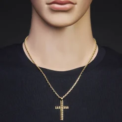 Anhänger Kreuz 39,5x24,5mm aus 585 Gold Gelbgold für Herren glänzend