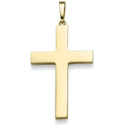Anhänger Kreuz 46,5x23,5mm aus 585 Gold Gelbgold glänzend schlicht