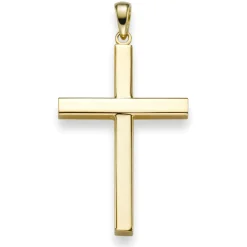 Anhänger Kreuz 38x20,5mm aus 585 Gold Gelbgold Halsschmuck schlicht