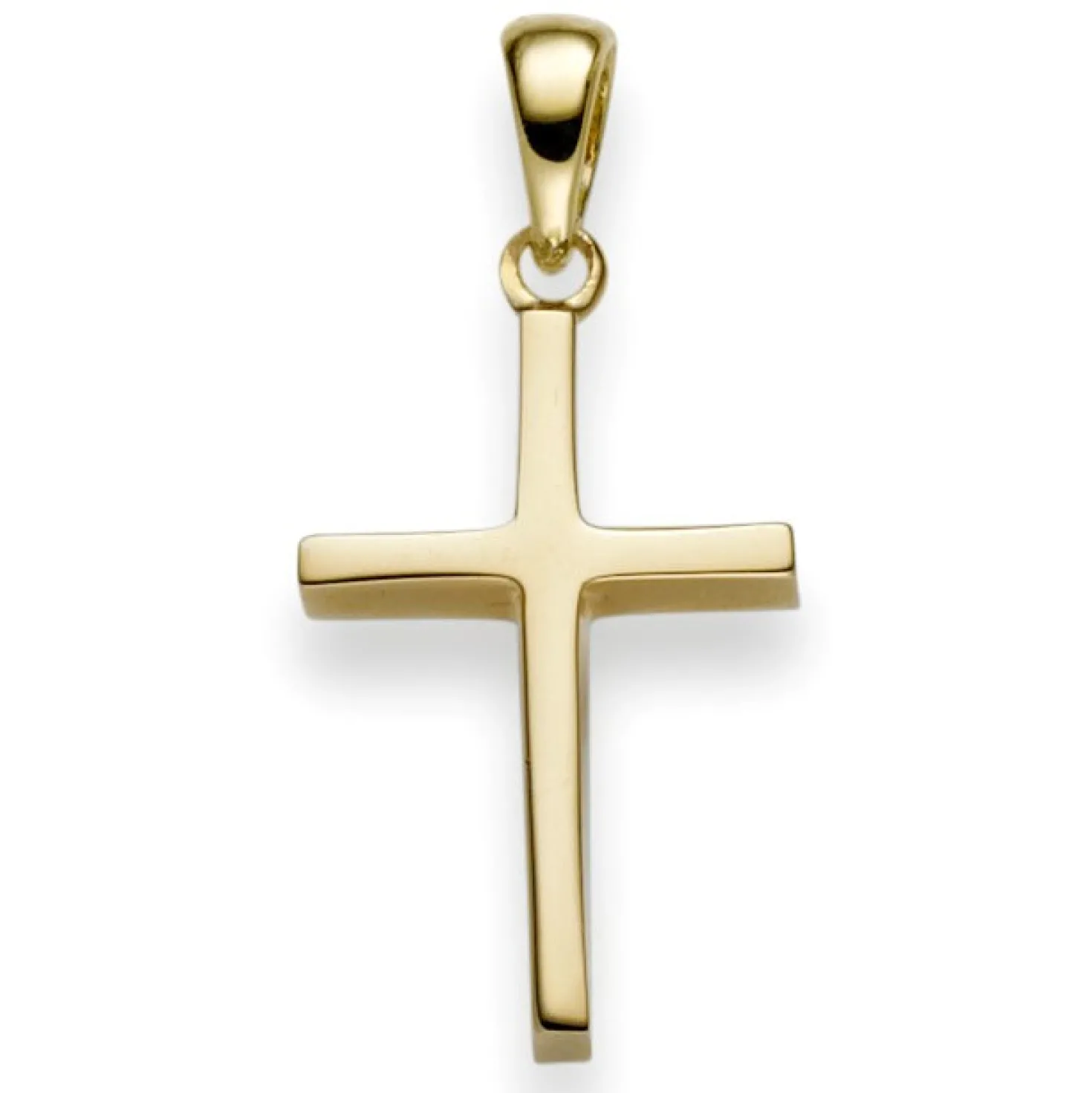Anhänger Kreuz 25x12mm aus 750 Gold Gelbgold Halsschmuck schlicht massiv