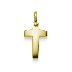 Anhänger Kreuz 22x10mm aus 585 Gold Gelbgold Halsschmuck schlicht massiv
