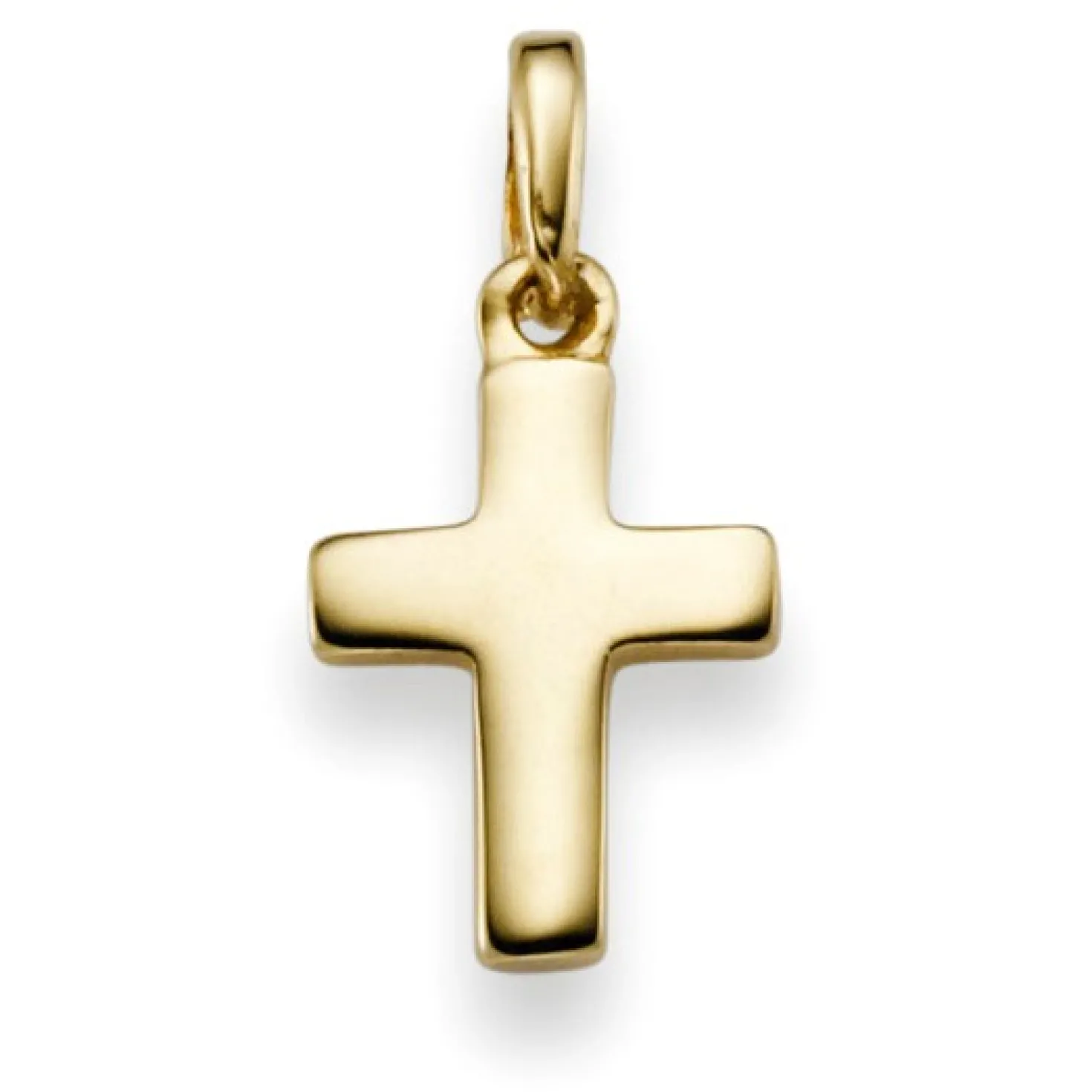 Anhänger Kreuz 20,5x9mm aus 585 Gold Gelbgold massiv schlicht