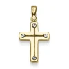 Anhänger Kreuz 26x13,5mm aus 585 Gold Gelbgold & Weißgold schlicht massiv
