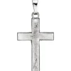 Anhänger Kreuz 23,1x14,1mm aus 585 Gold Weißgold eismatt Halsschmuck