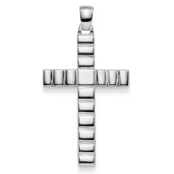Anhänger Kreuz 39,5x24,5mm aus 585 Gold Weißgold für Herren glänzend