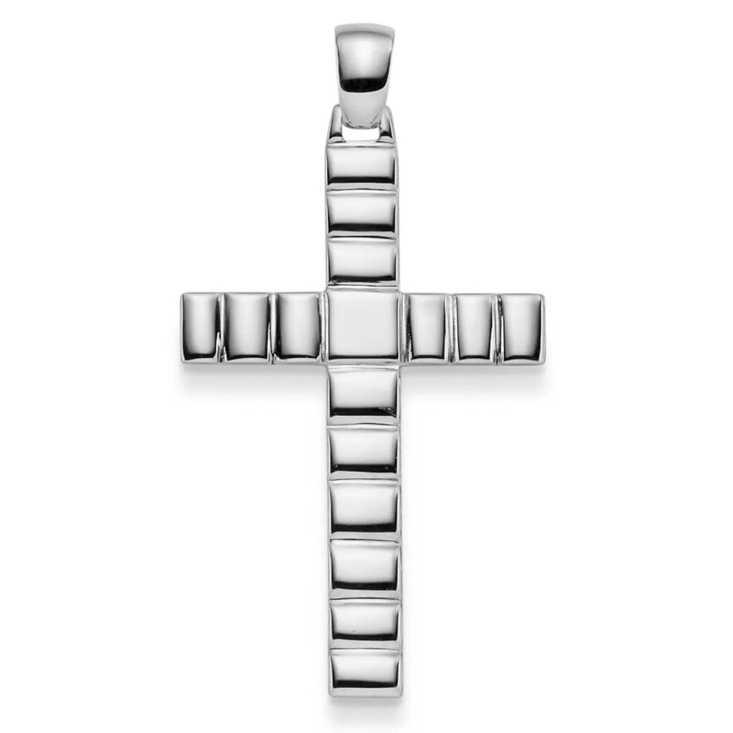 Anhänger Kreuz 39,5x24,5mm aus 585 Gold Weißgold für Herren glänzend