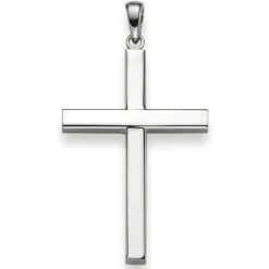 Anhänger Kreuz 38x20,5mm aus 750 Gold Weißgold Halsschmuck schlicht