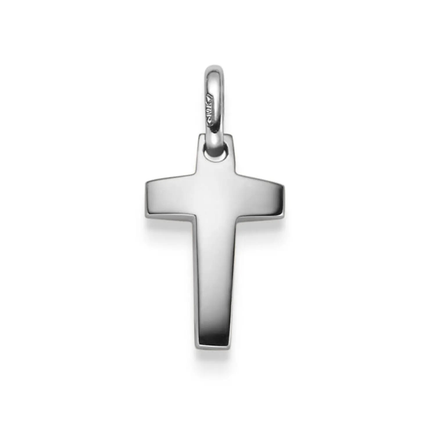 Anhänger Kreuz 22x10mm aus 585 Gold Weißgold Halsschmuck schlicht massiv