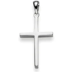 Anhänger Kreuz 30x14,5mm aus 750 Gold Weißgold Halsschmuck schlicht massiv