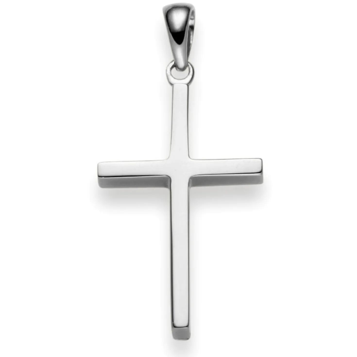 Anhänger Kreuz 30x14,5mm aus 750 Gold Weißgold Halsschmuck schlicht massiv