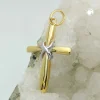 Anhänger Kreuz 20x14mm aus 9Kt 375 Gold Gelbgold teilrhodiniert bicolor glänzend