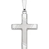 Anhänger Kreuz 26,6x16,4mm aus 925 Silber teilmattiert Silberkreuz Halsschmuck