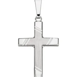 Anhänger Kreuz 26,6x16,4mm aus 925 Silber teilmattiert Silberkreuz Halsschmuck