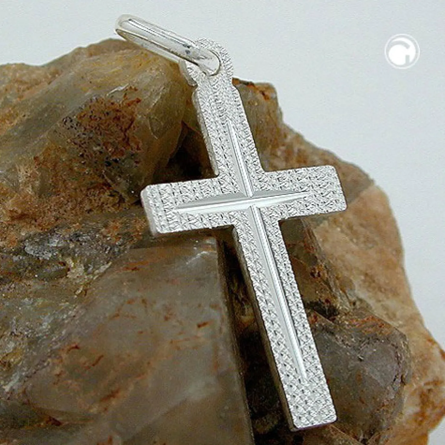Anhänger Kreuz 23x13mm aus 925 Sterling Silber diamantiert schlicht