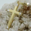 Anhänger Kreuz 22x13mm bicolor mattiert 9Kt 375 Gold Gelbgold teilrhodiniert