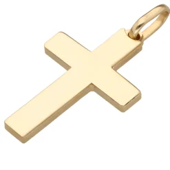 Anhänger Kreuz 30x16mm 585 Gold Gelbgold diamantiert glänzend beidseitig tragbar