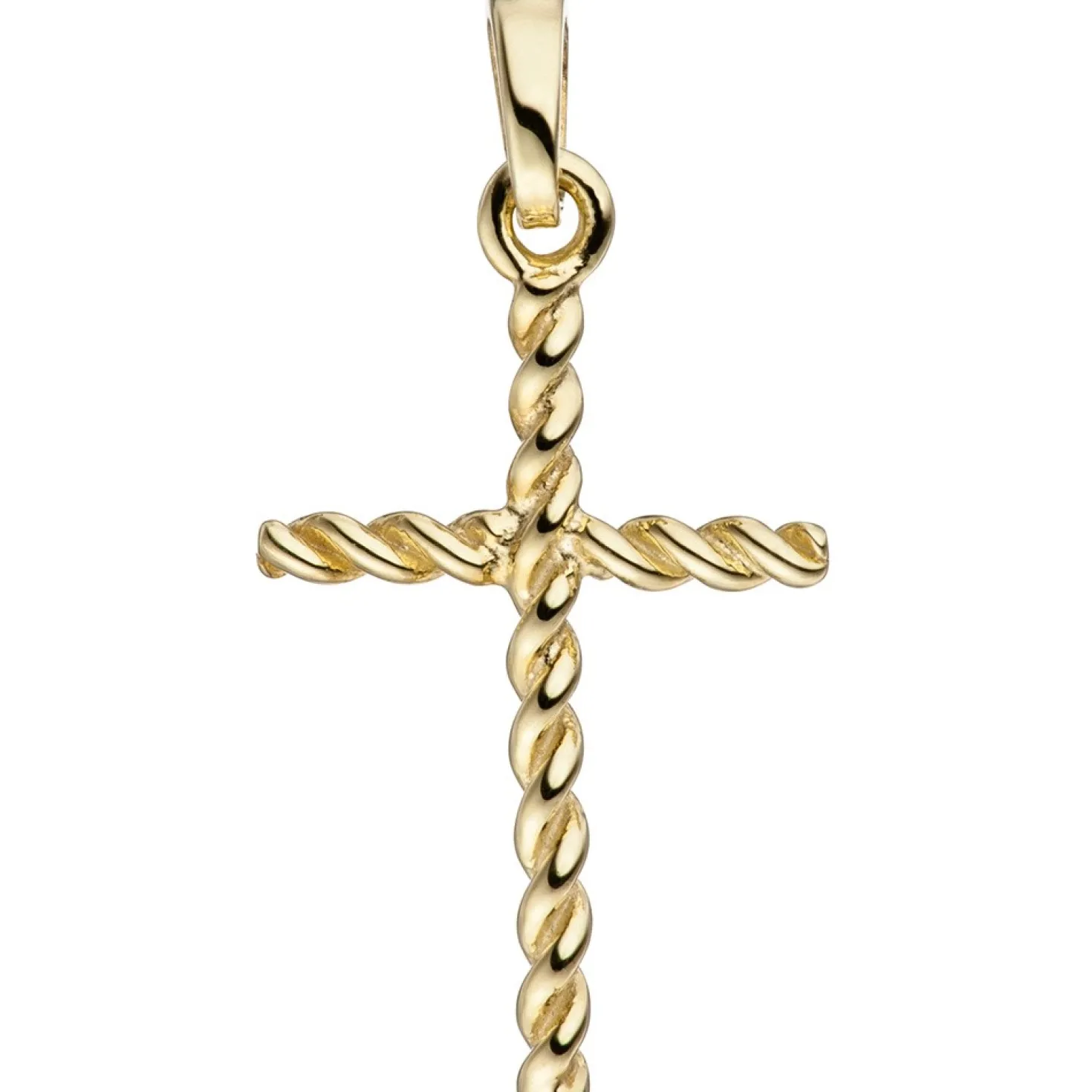 Anhänger Kreuz 19,3x11,6mm Goldkreuz schmal, Stäbchen Spirale, 333 Gold Gelbgold