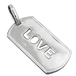 Anhänger Love aus 925 Silber, glänzend, rhodiniert, 32x16mm, Damen