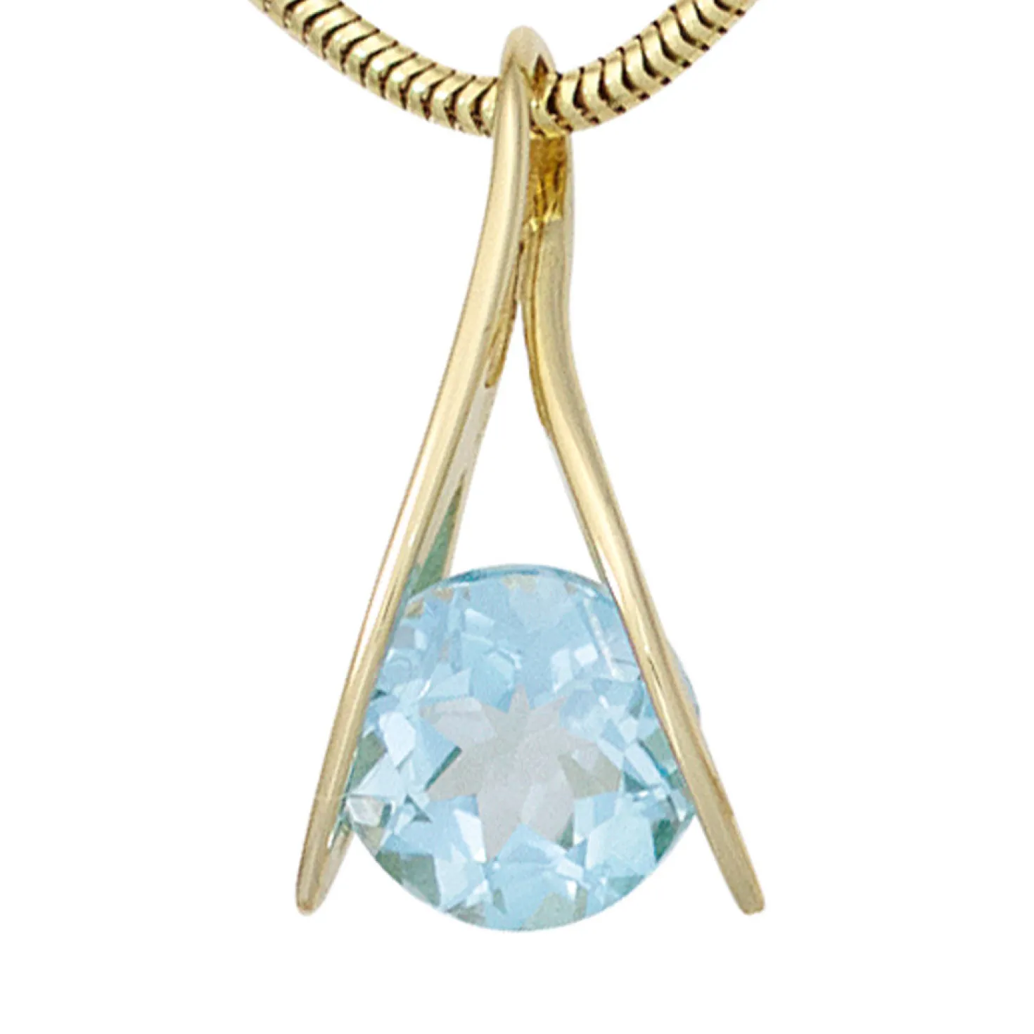 Anhänger mit Blautopas Topas himmelblau hellblau 375 Gold Gelbgold Damen