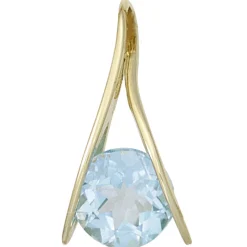 Anhänger mit Blautopas Topas himmelblau hellblau 375 Gold Gelbgold Damen