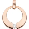 Anhänger mit Diamant 0.08Ct W/SI Brillant 585 Gold Rotgold kreisförmig rund