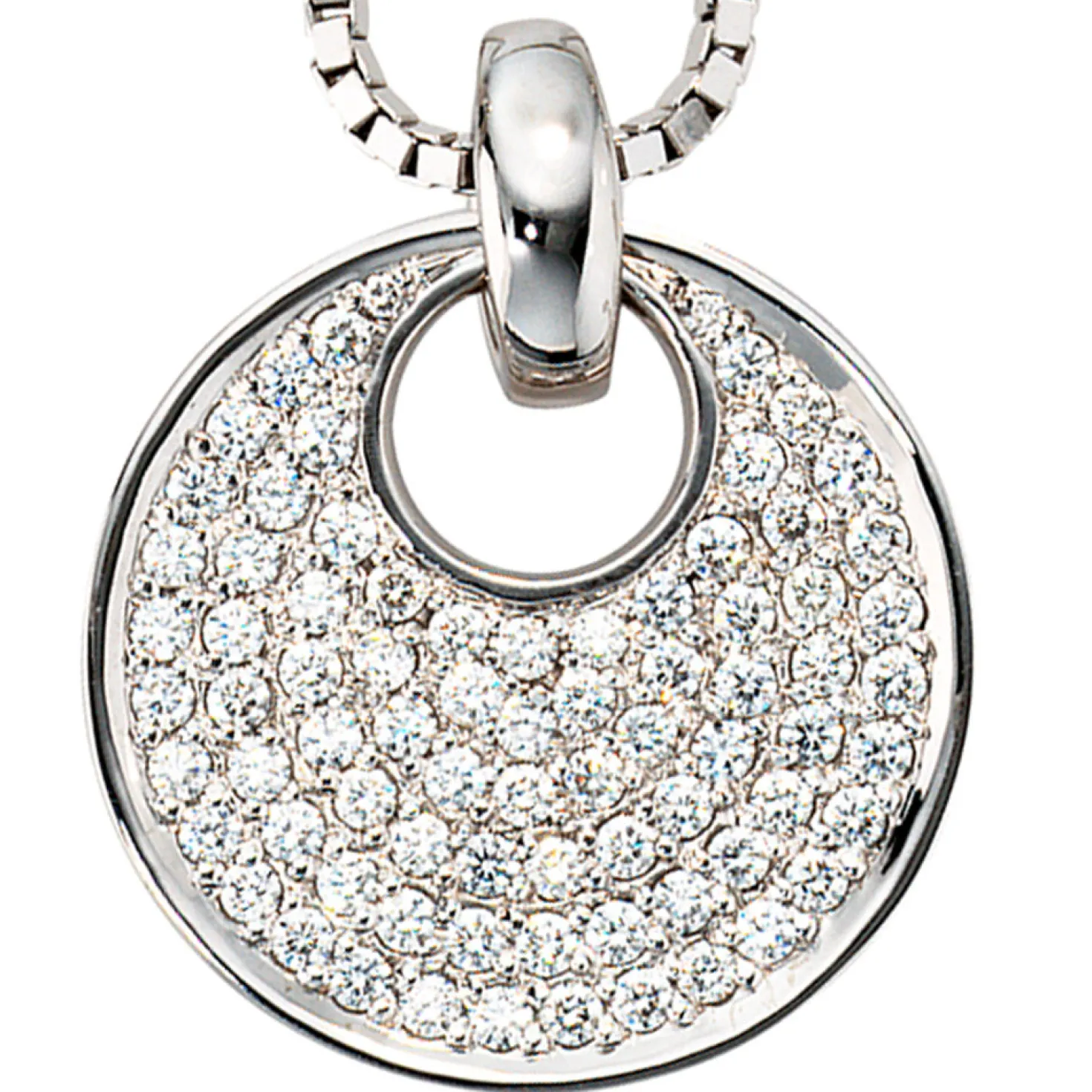 Anhänger mit 78 Diamanten 1.45Ct W/SI Brillanten 585 Weißgold Damen exklusiv