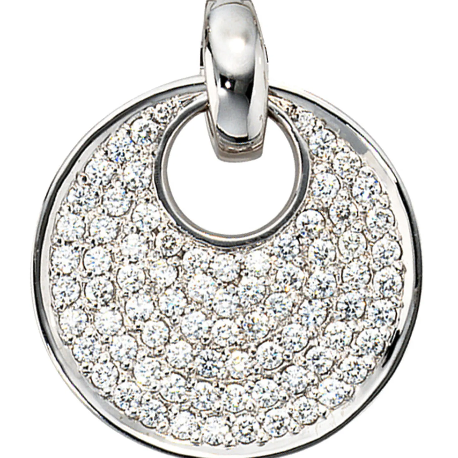 Anhänger mit 78 Diamanten 1.45Ct W/SI Brillanten 585 Weißgold Damen exklusiv