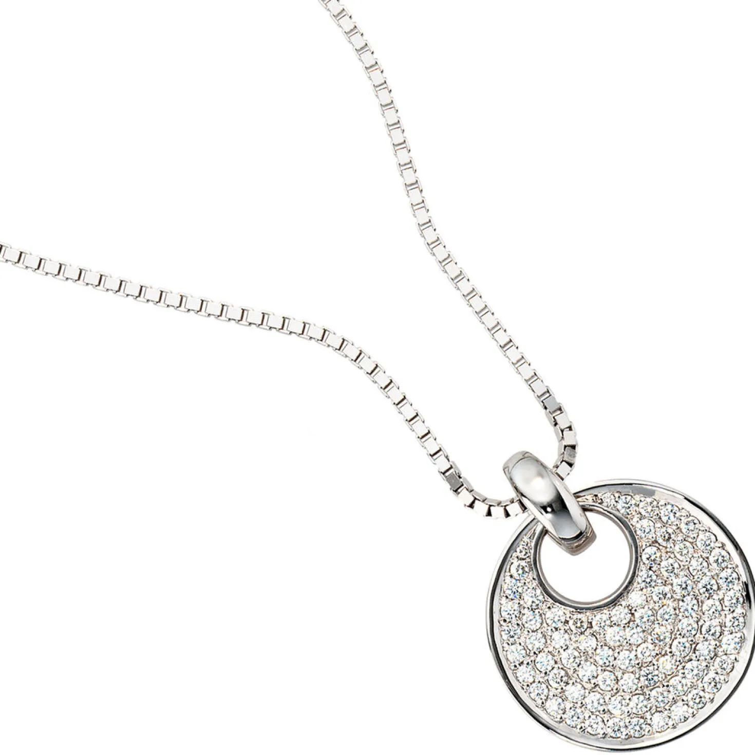 Anhänger mit 78 Diamanten 1.45Ct W/SI Brillanten 585 Weißgold Damen exklusiv