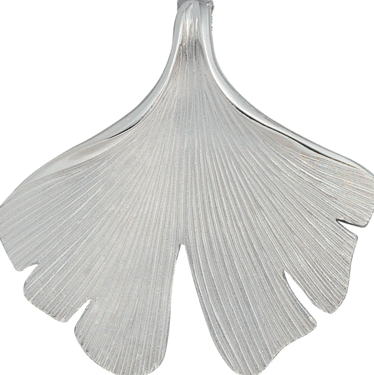 Anhänger mit Halskette Ginkgoblatt aus 925 Silber mattiert 50cm Ginko Ginkgo