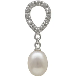 Anhänger mit Perle Süßwasser Zuchtperle weiß & Zirkonia 925 Silber Damen