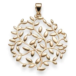 Anhänger mit Ranken Ornament Olivenzweig 34x28mm aus 585 Gold Rotgold