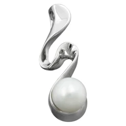 Anhänger mit Süßwasser Zuchtperle 6mm weiß 925 Silber rhodiniert
