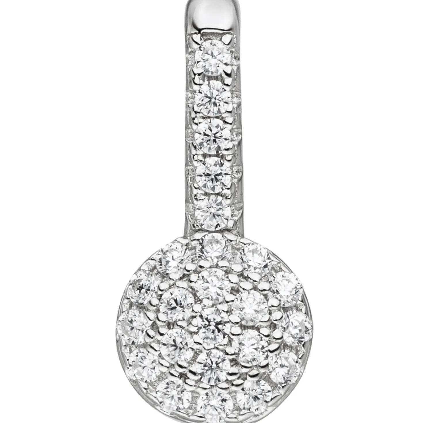 Anhänger mit vielen weißen Zirkonia 925 Silber rhodiniert Halsschmuck 13,6x6,1mm