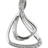 Anhänger mit 20 Zirkonia weiß 925 Silber rhodiniert 25,7x18,8mm Halsschmuck