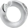 Anhänger Ø 16,6mm aus 585 Gold Weißgold mattiert 3 Diamanten 0,019 Ct. W-SI