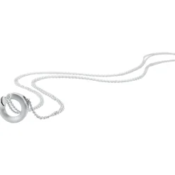 Anhänger Ø 16,6mm aus 585 Gold Weißgold mattiert 3 Diamanten 0,019 Ct. W-SI