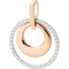 Anhänger Ø 17,3mm 585 Gold weiß/rot bicolor mit 38 Diamanten 0,247Ct. W-SI