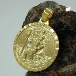 Anhänger 17mm Halsschmuck Christophorus 375 Gold Gelbgold