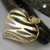 Anhänger 19mm Halsschmuck Herz mit weißen Zirkonia 375 Gold Gelbgold