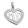 Anhänger 20mm Herz MOM Zirkonia 925 Silber Sterlingsilber Silberanhänger Damen