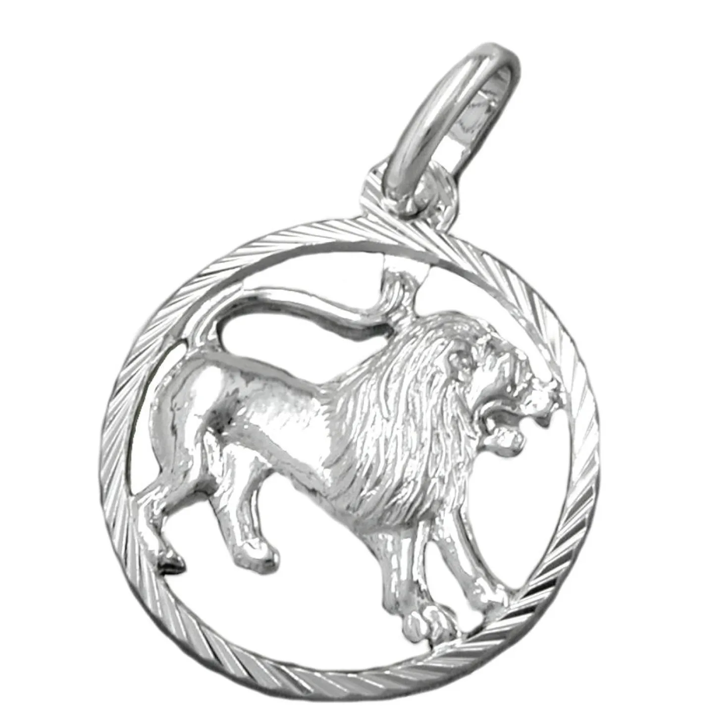 Anhänger 15mm Kettenanhänger Sternzeichen Löwe aus 925 Silber Unisex