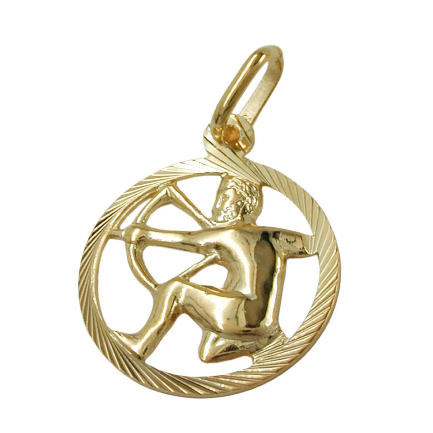 Anhänger 15mm Kettenanhänger Sternzeichen Schütze aus 375 Gold Gelbgold Unisex