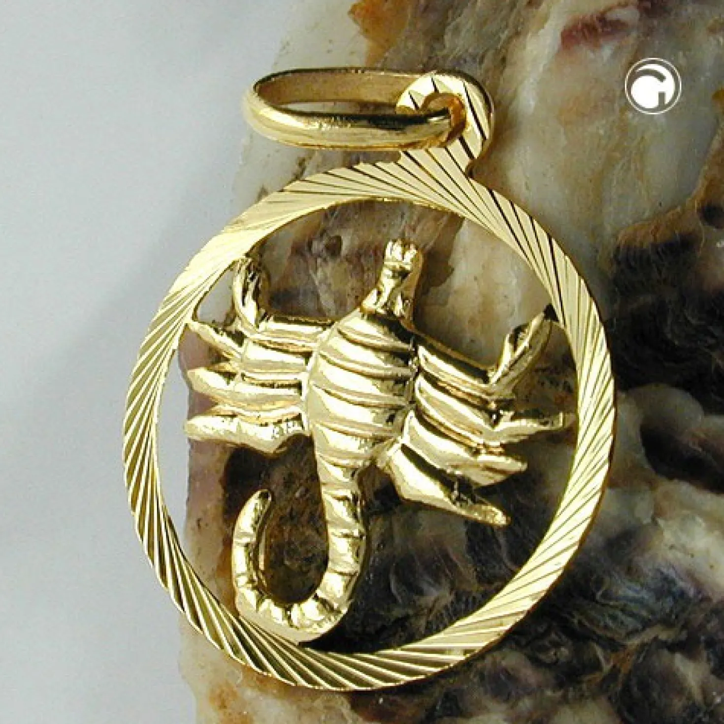 Anhänger 15mm Kettenanhänger Sternzeichen Skorpion aus 375 Gold Gelbgold Unisex