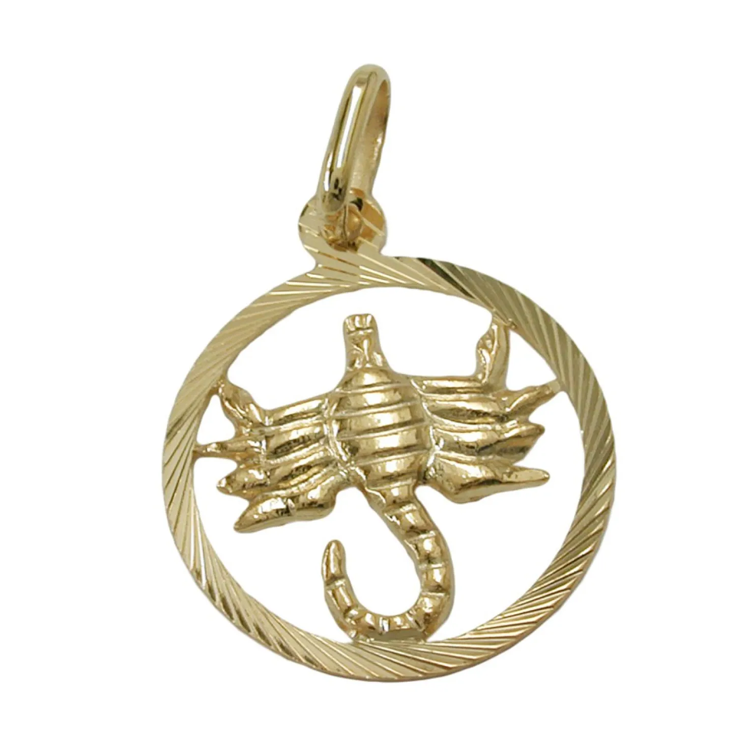 Anhänger 15mm Kettenanhänger Sternzeichen Skorpion aus 375 Gold Gelbgold Unisex