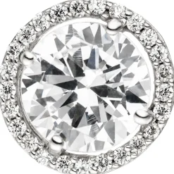 Anhänger 10,6mm Kreis aus weißen Zirkonia, 333 Gold Weißgold Goldanhänger Damen